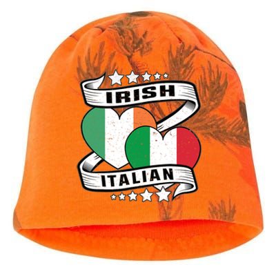 Half Irish Half Italian, Irish Italian Flag Kati - Camo Knit Beanie