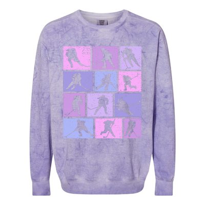 Hockey Ice Hockey Colorblast Crewneck Sweatshirt