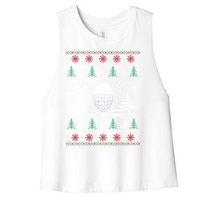 Helmet Ice Hockey For Hockey Lovers Women's Racerback Cropped Tank