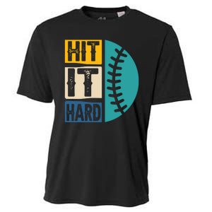 Hit It Hard Baseball Gift Cooling Performance Crew T-Shirt