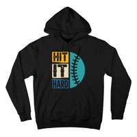 Hit It Hard Baseball Gift Hoodie