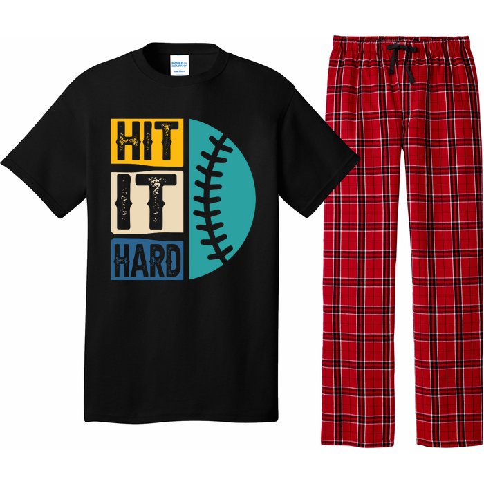 Hit It Hard Baseball Gift Pajama Set