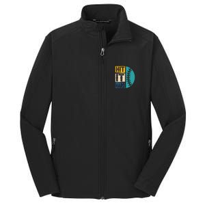 Hit It Hard Baseball Gift Core Soft Shell Jacket