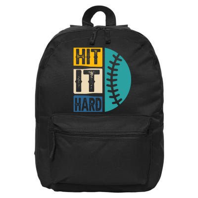 Hit It Hard Baseball Gift 16 in Basic Backpack