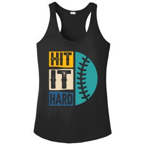 Hit It Hard Baseball Gift Ladies PosiCharge Competitor Racerback Tank