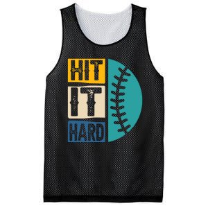 Hit It Hard Baseball Gift Mesh Reversible Basketball Jersey Tank