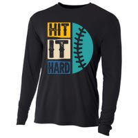 Hit It Hard Baseball Gift Cooling Performance Long Sleeve Crew