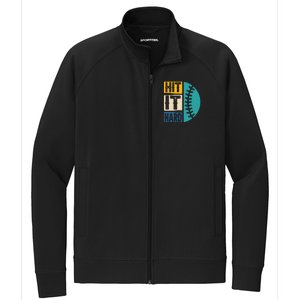 Hit It Hard Baseball Gift Stretch Full-Zip Cadet Jacket