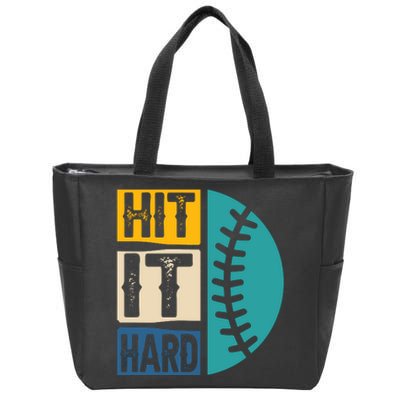 Hit It Hard Baseball Gift Zip Tote Bag