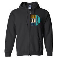 Hit It Hard Baseball Gift Full Zip Hoodie