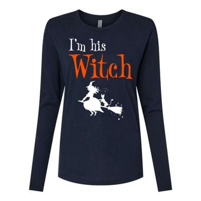 Halloween Im His Witch Matching Funny Costume For Couples Womens Cotton Relaxed Long Sleeve T-Shirt