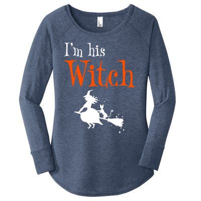 Halloween Im His Witch Matching Funny Costume For Couples Women's Perfect Tri Tunic Long Sleeve Shirt