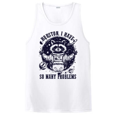 Houston I Have So Many Problems Funny Raccoon In Space Vintage PosiCharge Competitor Tank