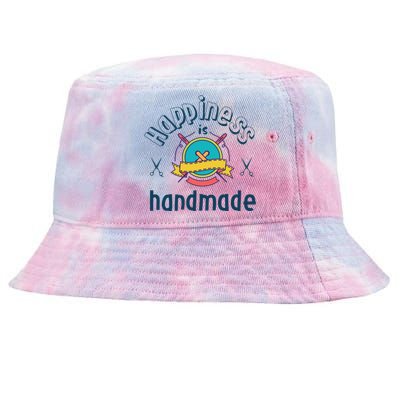 Happiness Is Handmade Inspirational Craft Lover And Diy Gift Tie-Dyed Bucket Hat