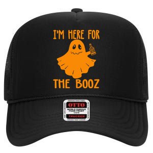 Halloween I’m Here For The Booz High Crown Mesh Back Trucker Hat