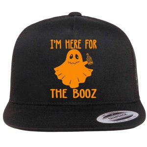 Halloween I’m Here For The Booz Flat Bill Trucker Hat