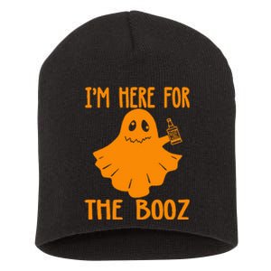 Halloween I’m Here For The Booz Short Acrylic Beanie