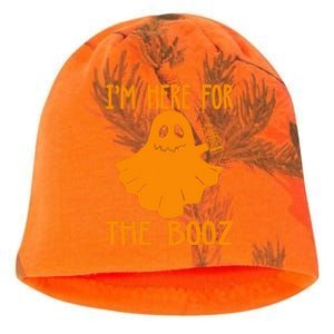 Halloween I’m Here For The Booz Kati - Camo Knit Beanie