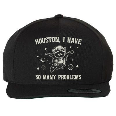 Houston I Have So Many Problems Funny Raccon Wool Snapback Cap