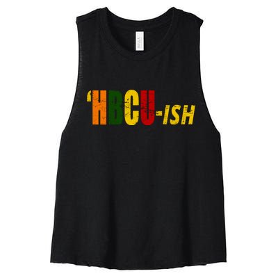 HBCU Ish Historically Black College Alumni Women's Racerback Cropped Tank