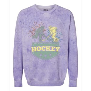 Hockey Ice Hockey Player Colorblast Crewneck Sweatshirt