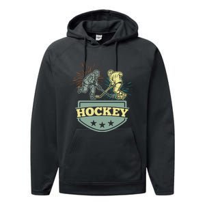 Hockey Ice Hockey Player Performance Fleece Hoodie