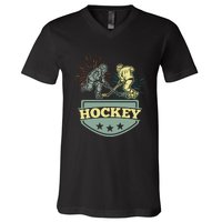 Hockey Ice Hockey Player V-Neck T-Shirt