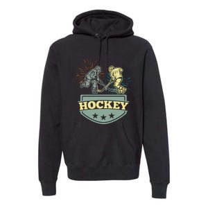 Hockey Ice Hockey Player Premium Hoodie