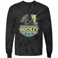 Hockey Ice Hockey Player Tie-Dye Long Sleeve Shirt