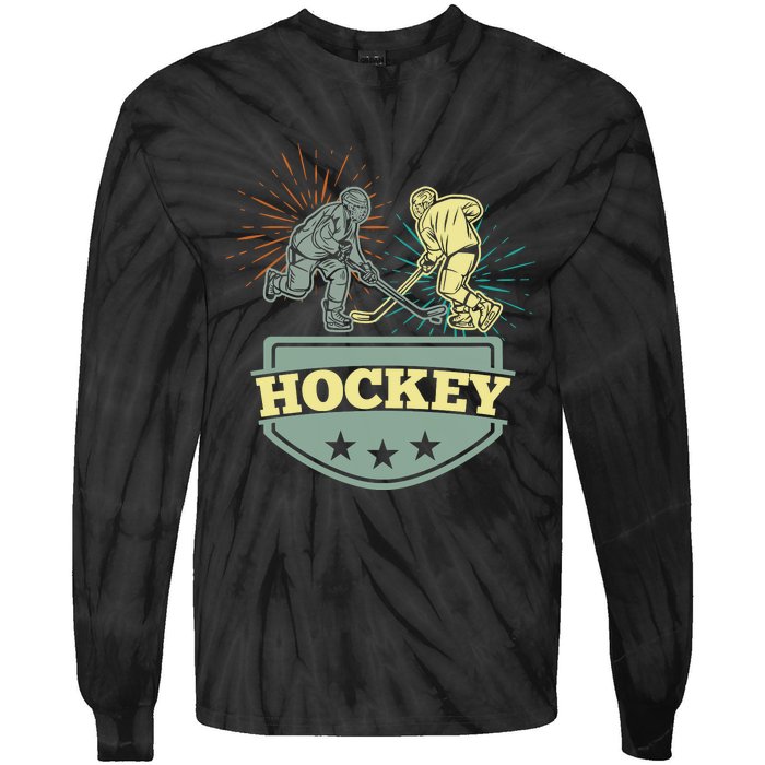 Hockey Ice Hockey Player Tie-Dye Long Sleeve Shirt