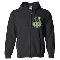 Hockey Ice Hockey Player Full Zip Hoodie