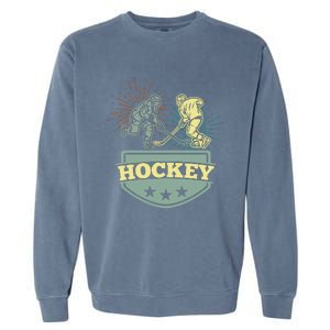 Hockey Ice Hockey Player Garment-Dyed Sweatshirt