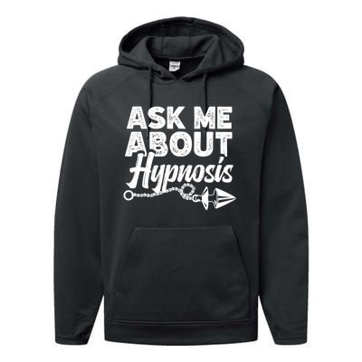 Hypnotic Illusion Hypnosis Ask Me About Hypnosis Performance Fleece Hoodie