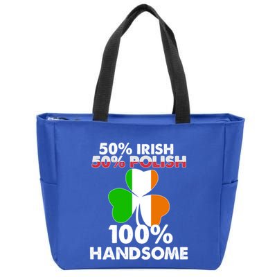 Half Irish Half Polish Handsome St Patricks Day Gift Zip Tote Bag