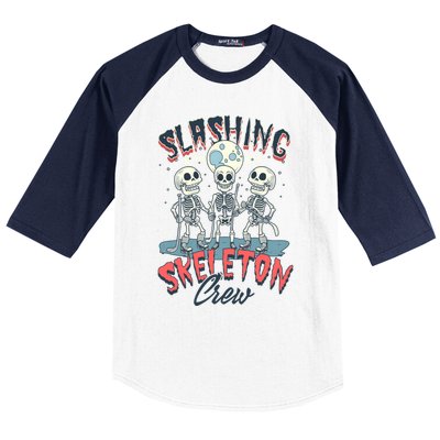 Halloween Ice Hockey Slashing With The Skeleton Crew Cute Gift Baseball Sleeve Shirt