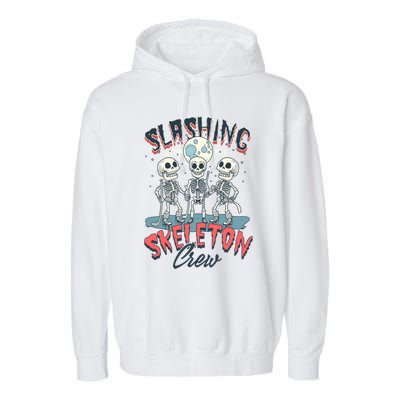 Halloween Ice Hockey Slashing With The Skeleton Crew Cute Gift Garment-Dyed Fleece Hoodie