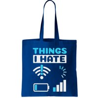Hings I Hate Programmer Gamer Computer Nerd Tote Bag