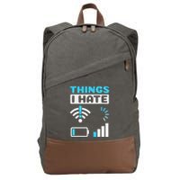 Hings I Hate Programmer Gamer Computer Nerd Cotton Canvas Backpack