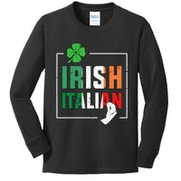 Half Irish Half Italian Irish Italian Flag Kids Long Sleeve Shirt