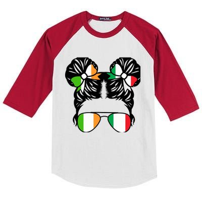 Half Irish Half Italian Girl Ireland Heritage Kids Colorblock Raglan Jersey