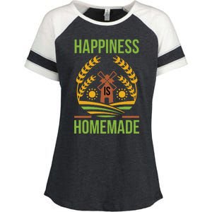 Happiness Is Homemade Enza Ladies Jersey Colorblock Tee