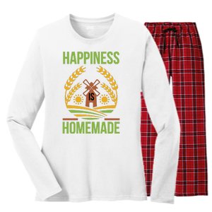 Happiness Is Homemade Women's Long Sleeve Flannel Pajama Set 