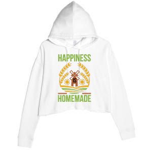 Happiness Is Homemade Crop Fleece Hoodie