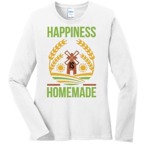 Happiness Is Homemade Ladies Long Sleeve Shirt