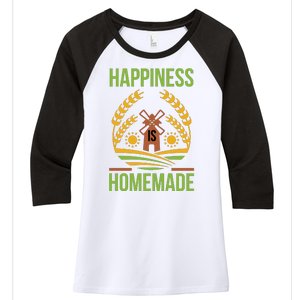 Happiness Is Homemade Women's Tri-Blend 3/4-Sleeve Raglan Shirt