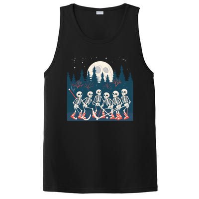 Halloween Ice Hockey Skeleton Hockey Team Gift PosiCharge Competitor Tank