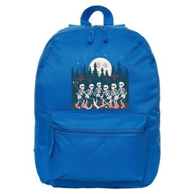 Halloween Ice Hockey Skeleton Hockey Team Gift 16 in Basic Backpack