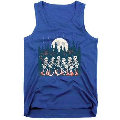 Halloween Ice Hockey Skeleton Hockey Team Gift Tank Top