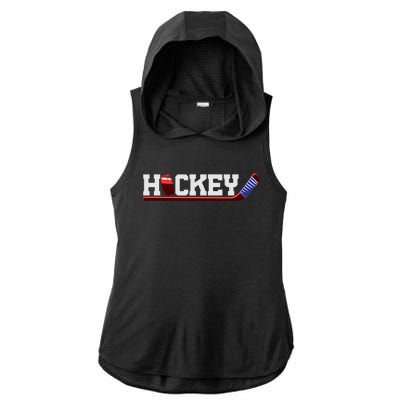 Hockey Ice Hockey Stick Gift Ladies PosiCharge Tri-Blend Wicking Draft Hoodie Tank