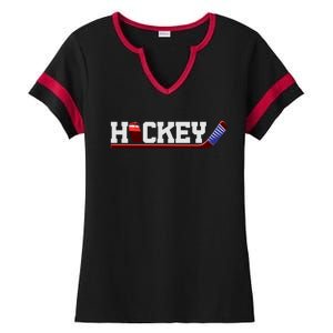 Hockey Ice Hockey Stick Gift Ladies Halftime Notch Neck Tee